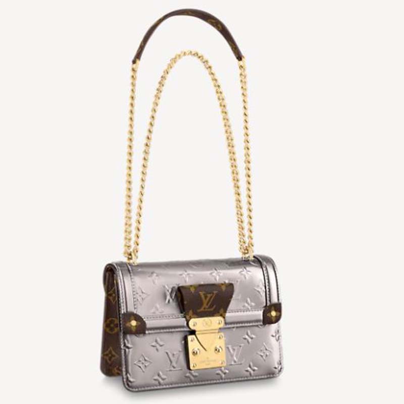 LOUIS VUITTON Vernis Epi Monogram Wynwood Metallic Taupe Grey 1234176