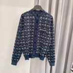 Louis Vuitton LV Women Monogram Shadow Jacquard Cardigan Regular Fit Grey - Imagen 9