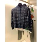 Louis Vuitton LV Women Monogram Shadow Jacquard Cardigan Regular Fit Grey - Imagen 6