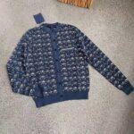 Louis Vuitton LV Women Monogram Shadow Jacquard Cardigan Regular Fit Grey - Imagen 8