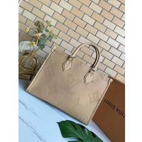 Louis Vuitton LV Women Onthego MM Tote Bag Monogram Embossed Grained Cowhide