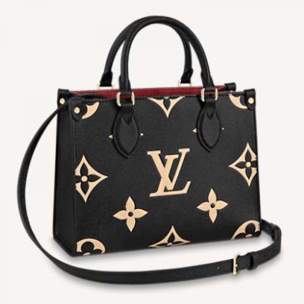 Louis Vuitton LV Women Onthego PM Tote Monogram Empreinte Cowhide Leather-Black