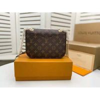 Louis Vuitton LV Women Passy Handbag in Monogram Coated Canvas-Brown