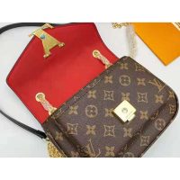 Louis Vuitton LV Women Passy Handbag in Monogram Coated Canvas-Brown