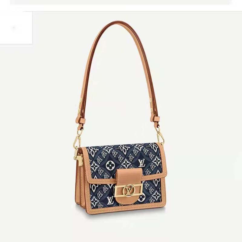 Louis Vuitton LV Women Dauphine MM Handbag Ecru Caramel Since 1854 Jacquard  - LULUX