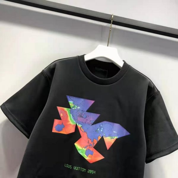 Louis Vuitton Men 2054 Printed Flower Packable T-Shirt Polyamide Slim Fit-Black (13)