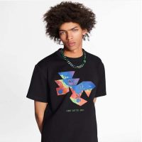 Louis Vuitton Men 2054 Printed Flower Packable T-Shirt Polyamide Slim Fit-Black