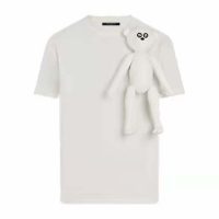 Louis Vuitton Men 3D Monkey T-Shirt Cotton White Monogram Jersey
