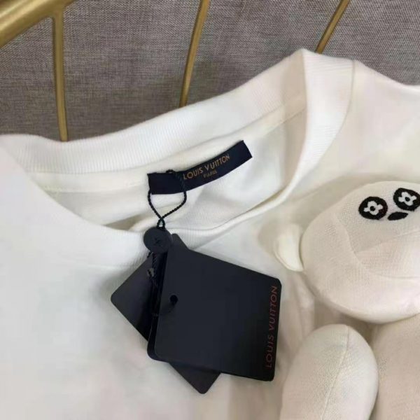 Louis Vuitton Men 3D Monkey T-Shirt Cotton White Monogram Jersey (7)