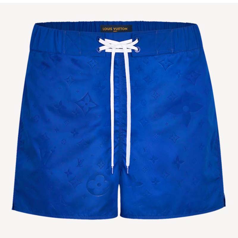 Louis Vuitton 3D Pocket Monogram Board Shorts Electric Blue. Size Xs