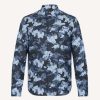 Louis Vuitton Men Camo Regular Silk Shirt LV Signature Blue Regular Fit