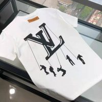 Louis Vuitton Men Floating LV Printed T-Shirt Cotton White Slim Fit