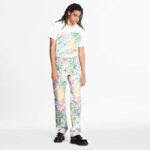 Louis Vuitton Men Front Printed Pastel Monogram T-Shirt Cotton White Regular Fit – Image 12