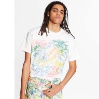 Louis Vuitton Men Front Printed Pastel Monogram T-Shirt Cotton White Regular Fit