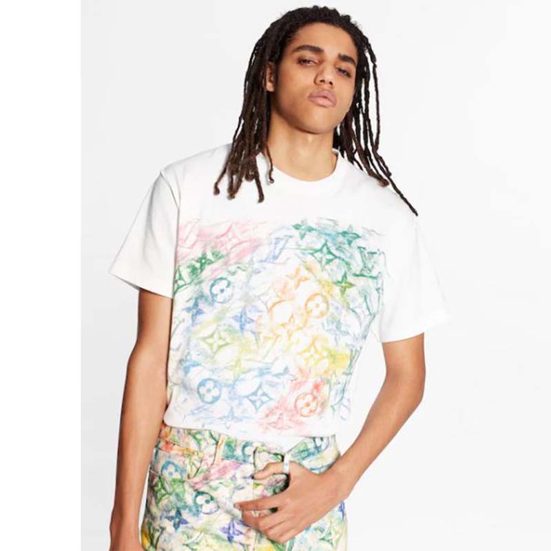 LV Front Printed Pastel Monogram T-Shirt