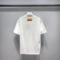 Louis Vuitton Men Front Printed Pastel Monogram T-Shirt Cotton White Regular Fit