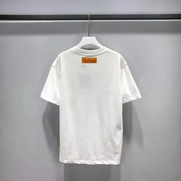 Louis Vuitton Men Front Printed Pastel Monogram T-Shirt Cotton White Regular Fit (8)