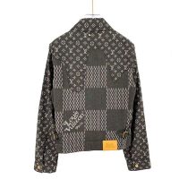 Louis Vuitton Men Giant Damier Waves Monogram Denim Jacket Cotton Regular Fit-Black