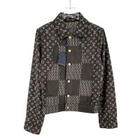 Louis Vuitton Men Giant Damier Waves Monogram Denim Jacket Cotton Regular Fit-Black