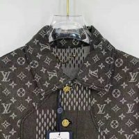 Louis Vuitton Men Giant Damier Waves Monogram Denim Jacket Cotton Regular Fit-Black
