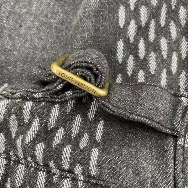 Louis Vuitton Men Giant Damier Waves Monogram Denim Jacket Cotton Regular Fit-Black (7)