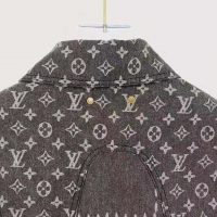 Louis Vuitton Men Giant Damier Waves Monogram Denim Jacket Cotton Regular Fit-Black