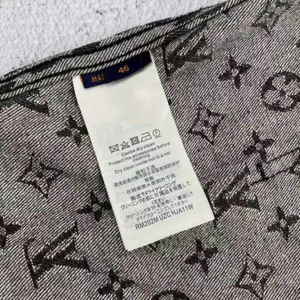 Louis Vuitton Men Giant Damier Waves Monogram Denim Jacket Cotton Regular Fit-Black (9)