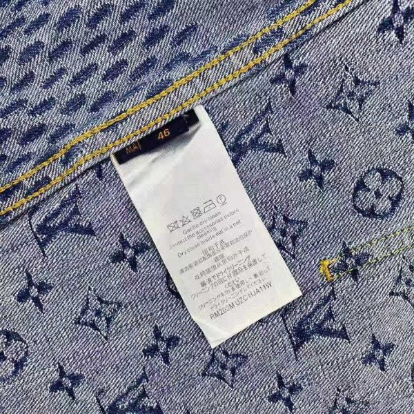 Louis Vuitton Men Giant Damier Waves Monogram Denim Jacket Cotton Regular Fit-Blue (3)