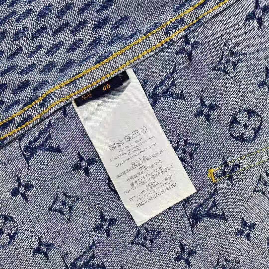 Louis Vuitton Men Giant Damier Waves Monogram Denim Jacket Cotton