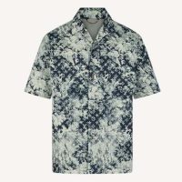 Louis Vuitton Men Hawaiian Tapestry Shirt Blue Floral Tapestry Monogram