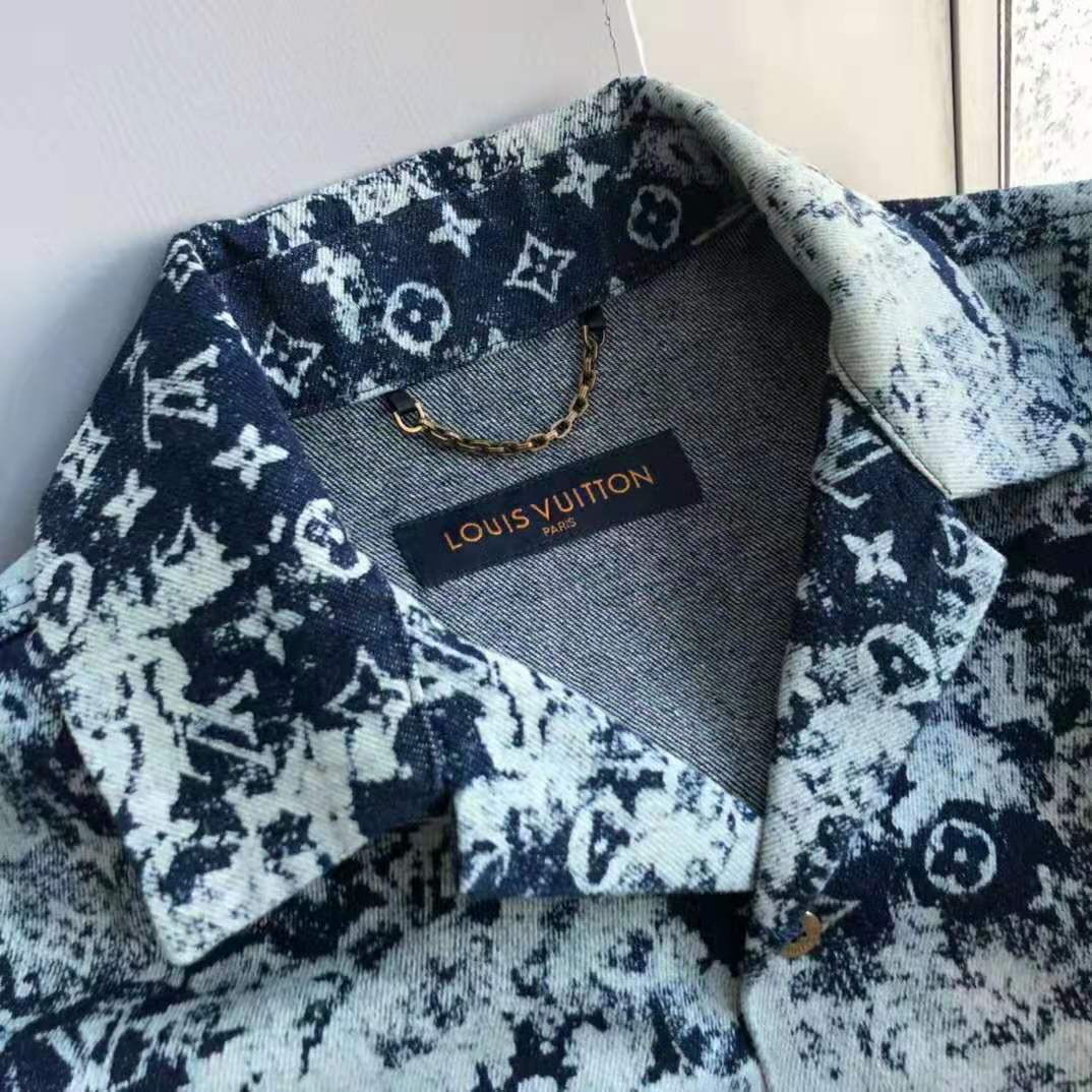 Louis Vuitton LV Monogram Tapestry Sweatshirt for Men Blue 1A8H2X