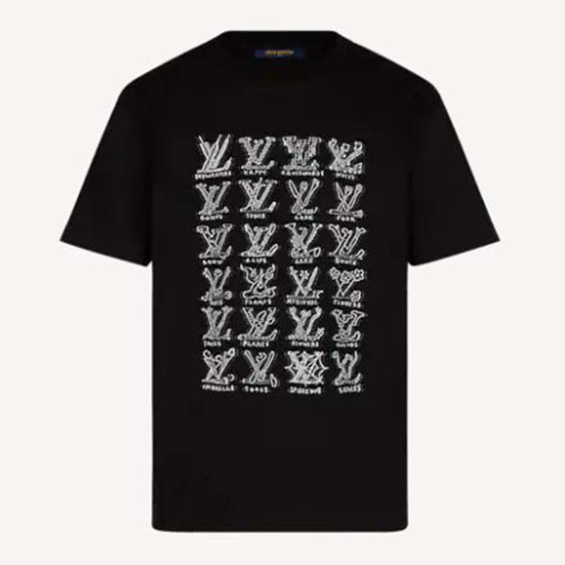 Louis Vuitton Cartoon Jacquard Logo T Shirt Black L