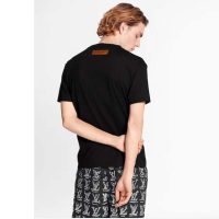 Louis Vuitton Men LV Cartoons Jacquard T-Shirt Cotton Slim Fit-Black