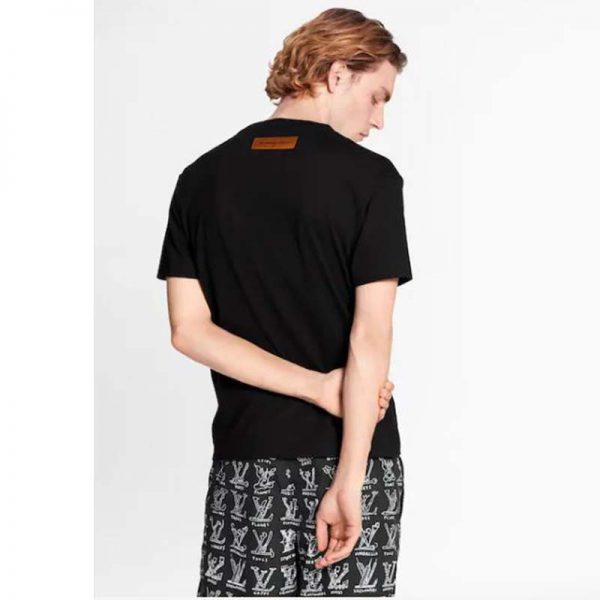 Louis Vuitton Men LV Cartoons Jacquard T-Shirt Cotton Slim Fit-Black (14)