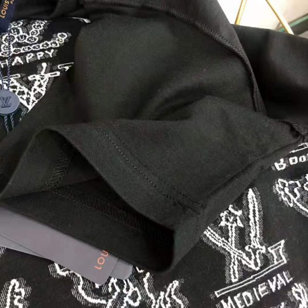 Louis Vuitton Men LV Cartoons Jacquard T-Shirt Cotton Slim Fit-Black (8)
