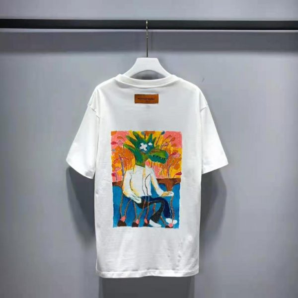 Louis Vuitton Men LV Men T-shirt Slightly Loose Fit Cotton-White (5)