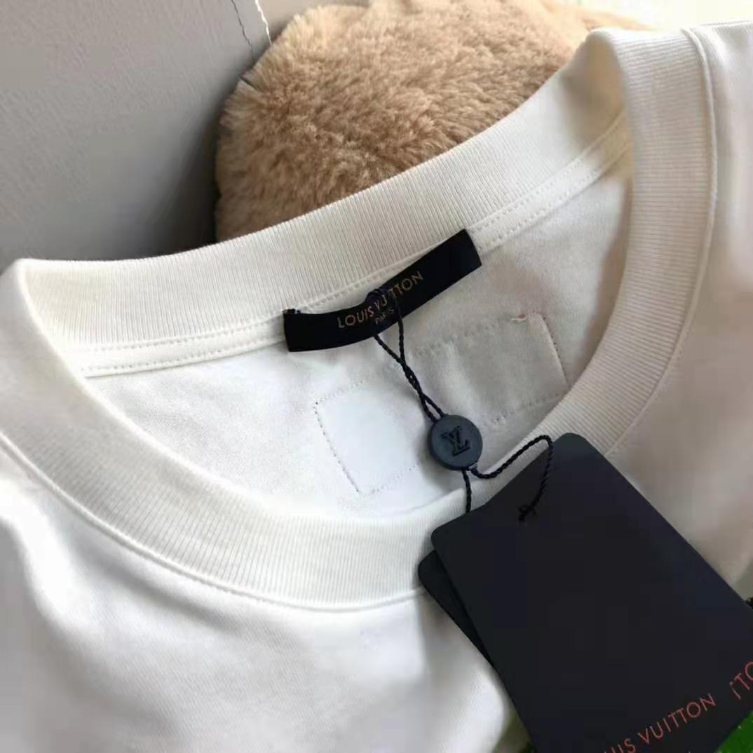 Louis Vuitton Women LV Men T-shirt Slightly Loose Fit Cotton-White
