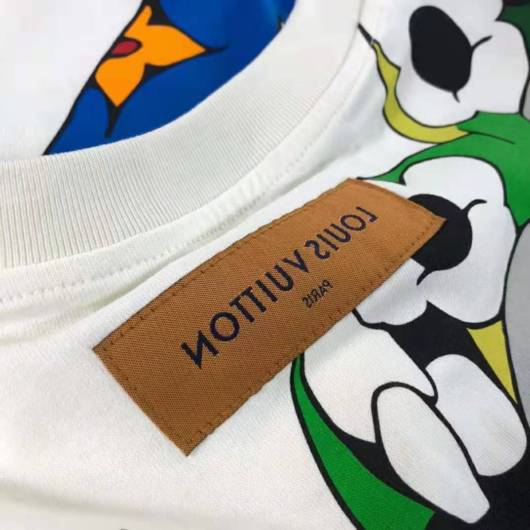 Louis Vuitton Men's White Cotton Regular Fit Space Logo Shirt