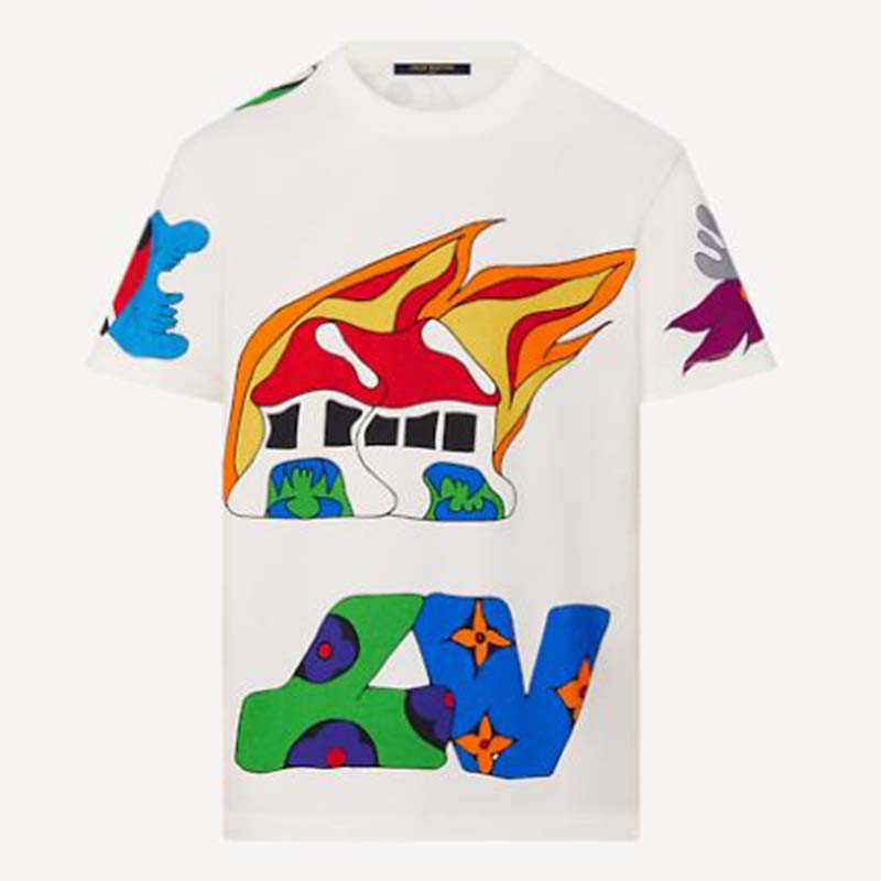 Louis Vuitton Men's White Cotton Varsity Printed Aloha T-Shirt – Luxuria &  Co.