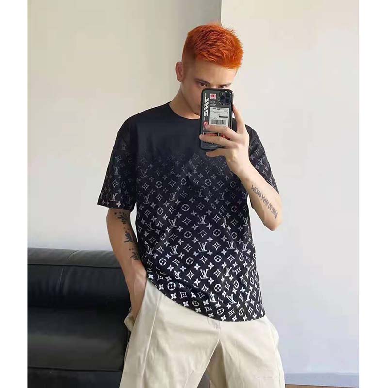 Louis Vuitton Men LVSE Monogram Gradient T-Shirt Cotton Regular Fit Black  and White - LULUX