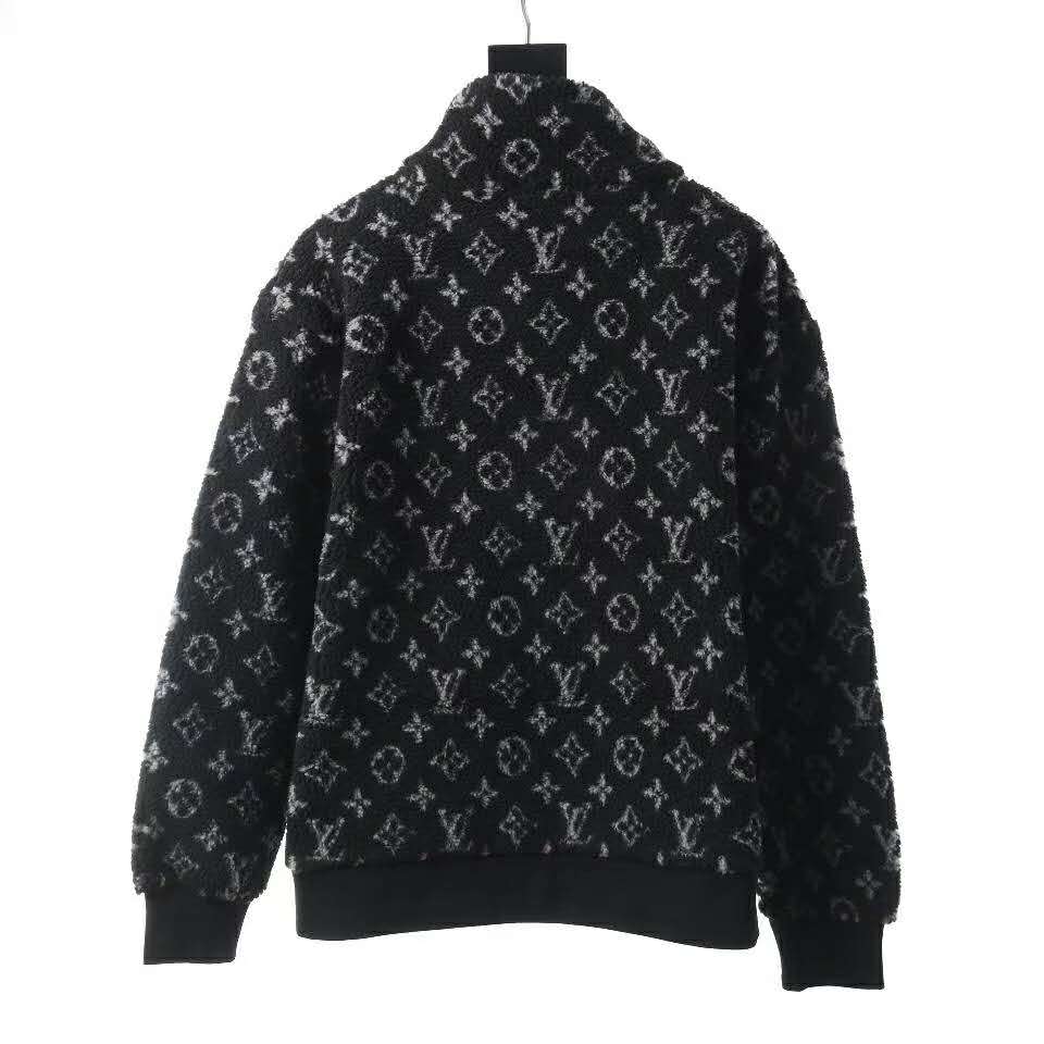 Louis Vuitton Men Monogram Jacquard Fleece Zip-Through Jacket