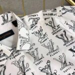 Louis Vuitton Women Placed Graphic Shirt LV Cartoons Cotton Regular Fit-White - immagine 9