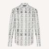 Louis Vuitton Men Placed Graphic Shirt LV Cartoons Cotton Regular Fit-White