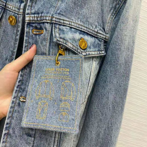 Louis Vuitton Men Staples Edition DNA Denim Jacket Cotton Indigo Regular Fit-Blue (9)