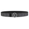 Louis Vuitton Unisex LV Circle 40mm Reversible Belt Monogram Eclipse Canvas Calf