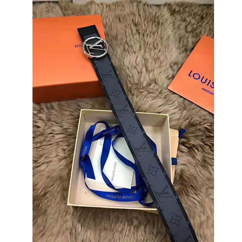 LV Circle 40mm Reversible Belt Monogram Eclipse Canvas - Accessories