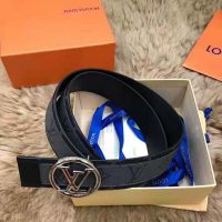 Louis Vuitton Unisex LV Circle 40mm Reversible Belt Monogram Eclipse Canvas Calf