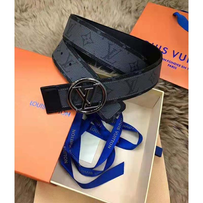 LV Circle 40mm Reversible Belt Monogram Eclipse Canvas