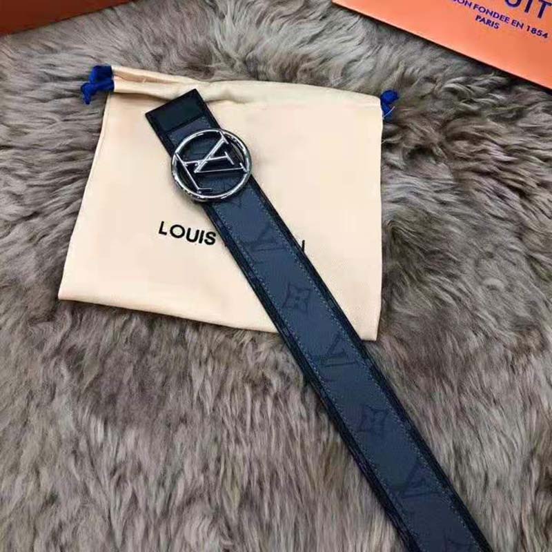 LV Circle 40mm Reversible Belt Monogram Eclipse Canvas