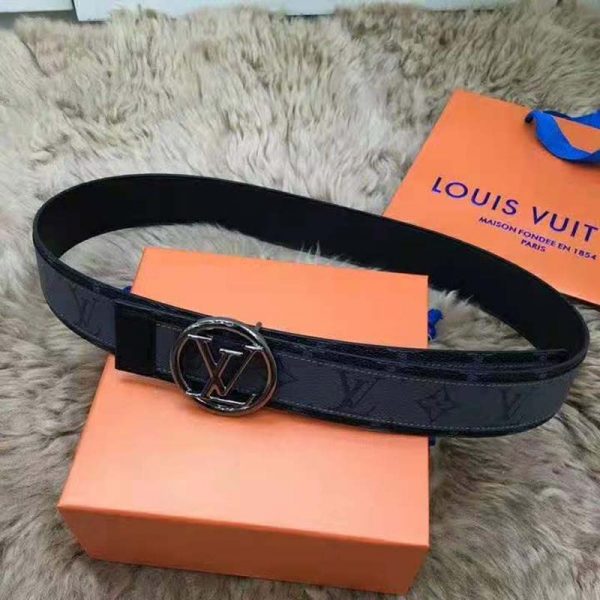 Louis Vuitton Unisex LV Circle 40mm Reversible Belt Monogram Eclipse Canvas Calf (6)